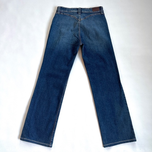 LAWMAN VTG 90s Y2K HIGH WAIST BARE-BACK COLUMN STRAIGHT LEG JEANS Sz. 7/8x30” - Picture 2 of 11